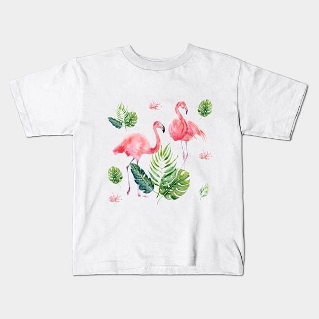 Beautiful Pink Flamingo Kids T-Shirt by in_pictures